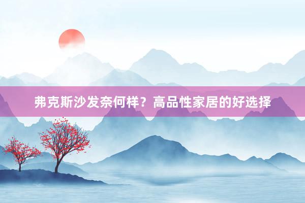 弗克斯沙发奈何样？高品性家居的好选择