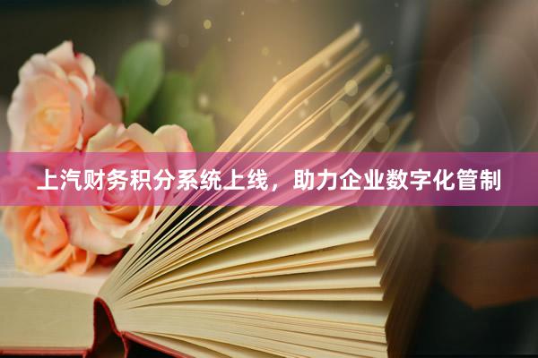 上汽财务积分系统上线，助力企业数字化管制